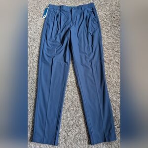 NWT Adidas Blue Night Indigo Twistknit Pleated Athletic Golf Pants Men's 30W 34L
